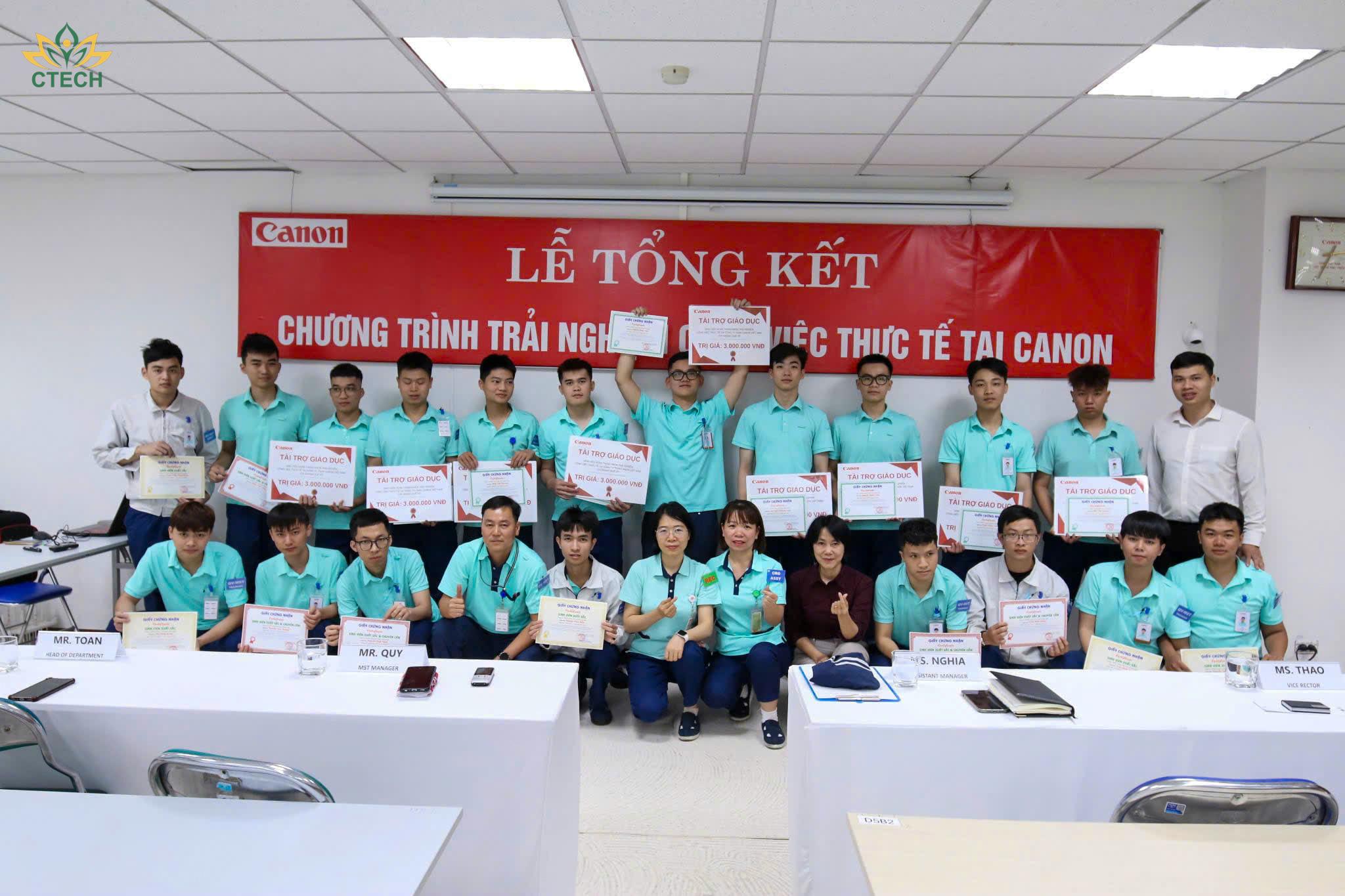 Sinh Viên Cơ Điện Tử CTECH Hoàn Thành Xuất Sắc Thực Tập Tại Canon Việt Nam