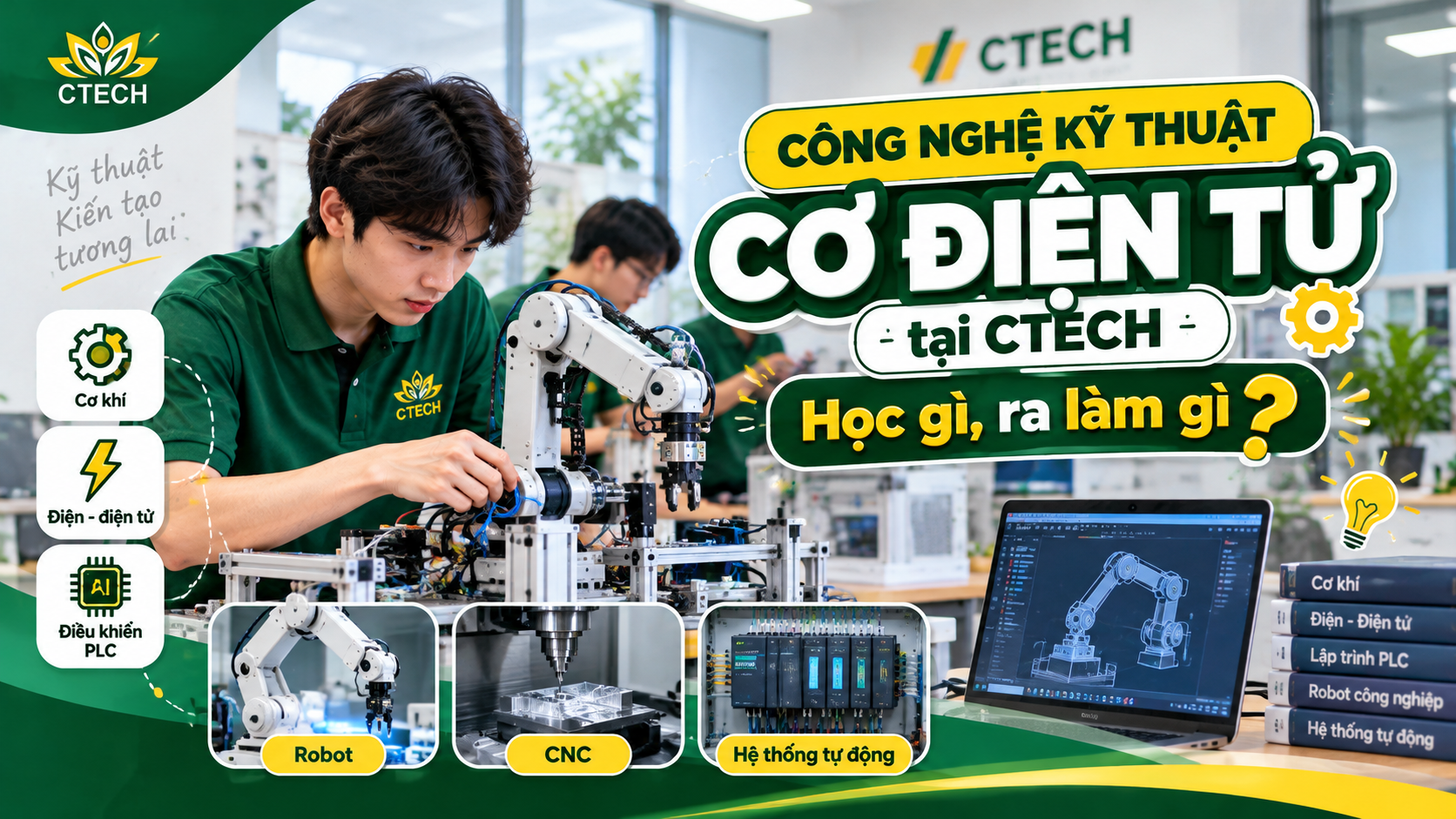 Công nghệ kỹ thuật cơ điện tử tại CTECH: Học gì, ra làm gì?