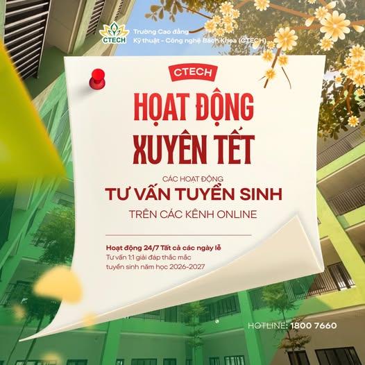 [Tuyển Sinh 2026] Vui Tết Không Bỏ Lỡ Thông Tin: CTECH Hỗ Trợ Tư Vấn Online 24/7