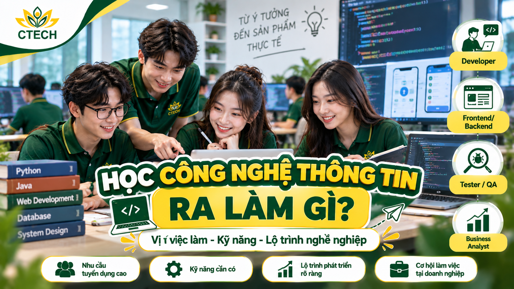 Học Lập trình máy tính ra làm gì? - Vị trí việc làm, kỹ năng và lộ trình nghề nghiệp