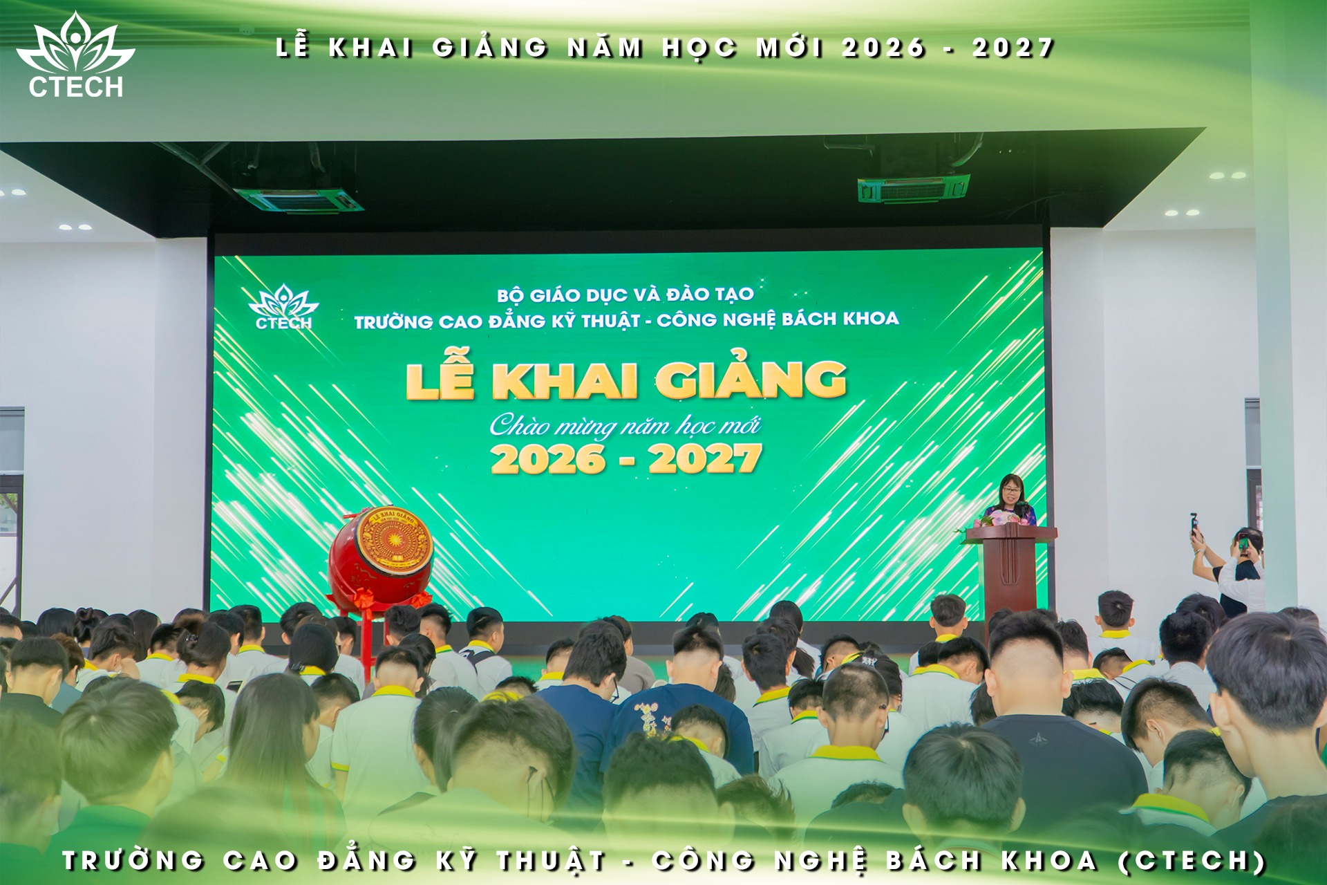 Rộn ràng Lễ khai giảng năm học 2026 - 2027 tại Trường Cao đẳng Kỹ thuật - Công nghệ Bách Khoa (CTECH)