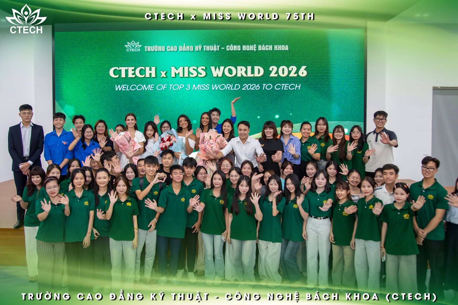 Top 3 Miss World 2026 giao lưu cùng sinh viên Trường Cao đẳng Kỹ thuật - Công nghệ Bách Khoa (CTECH): Dấu ấn hội nhập và phát triển
