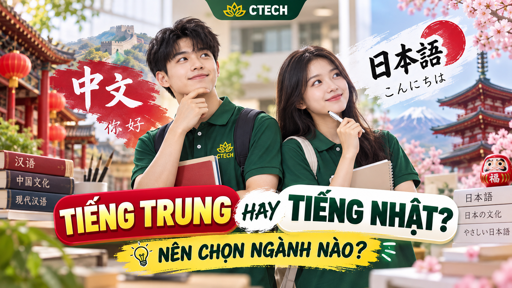 Tiếng Trung Quốc và Tiếng Nhật Bản khác nhau thế nào? - Nên chọn ngành nào?