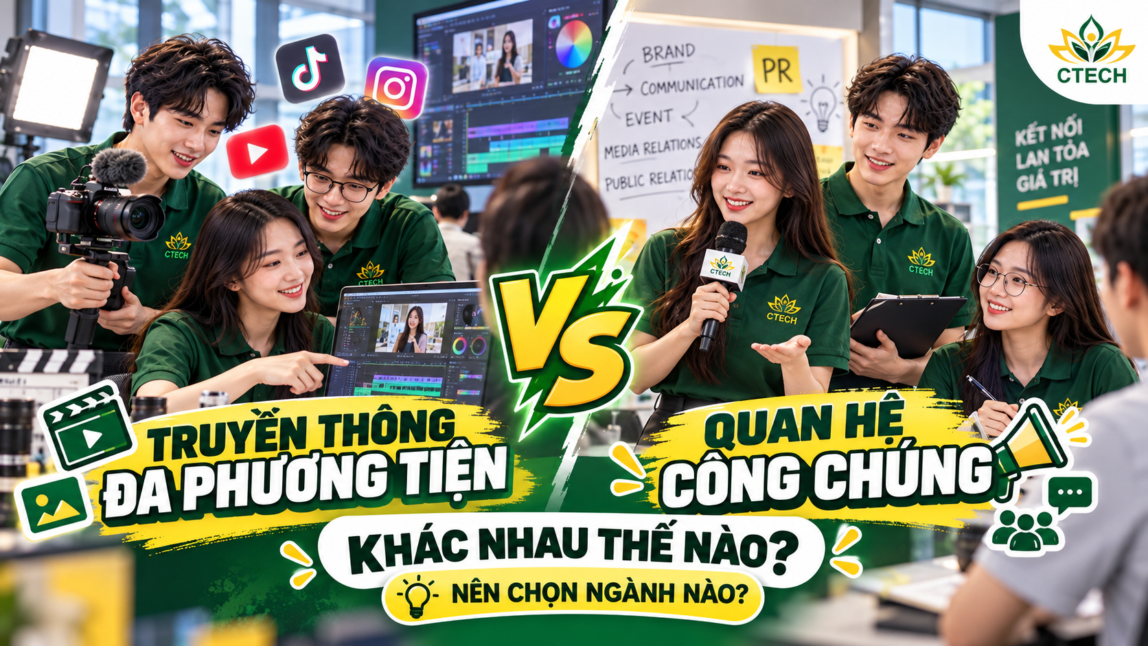 Truyền thông đa phương tiện và Quan hệ công chúng khác nhau thế nào? - Nên chọn ngành nào?