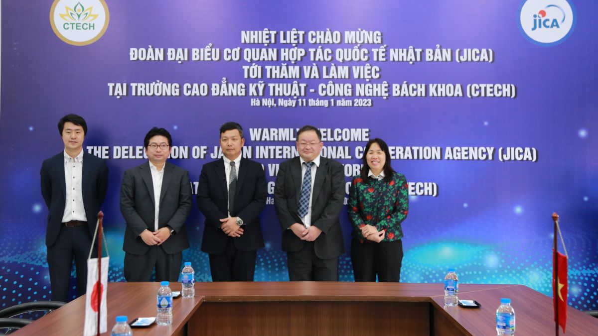Cơ quan Hợp tác Quốc tế Nhật Bản (JICA) tại Việt Nam đến thăm và làm việc tại Trường Cao đẳng Kỹ thuật – Công nghệ Bách Khoa (CTECH) - Cao đẳng Kỹ Thuật - Công nghệ Bách Khoa (CTECH)